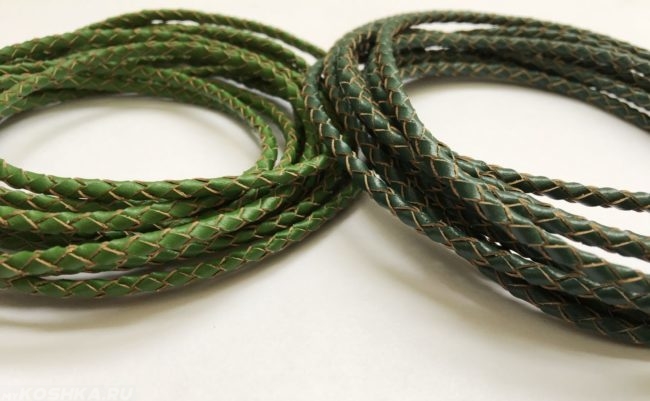 Плетёные шнуры зелёного цвета