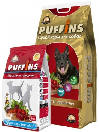 Сухой корм PUFFINS «Жаркое из говядины» для собак всех пород