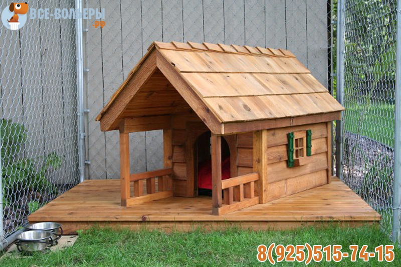 Будка-домик для собаки из дерева