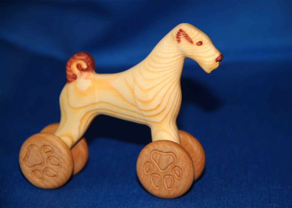 КБ Рукоделки: резьба по дереву, изделия из дерева на заказ Деревянная игрушка собака-каталка 