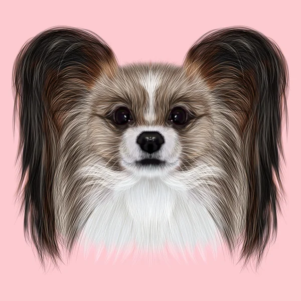 Иллюстрированный портрет Покрытый сосочками собака — стоковое фото
